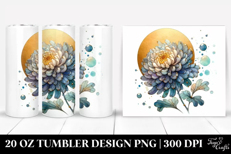 Stained Chrysanthemum with Golden Insertions | 20 Oz