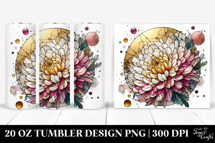 Stained Chrysanthemum with Golden Insertions | 20 Oz example image 1