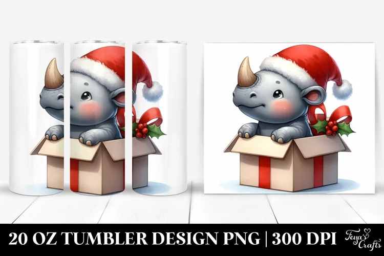 Expressive Rhino, Christmas 20 Oz Tumbler