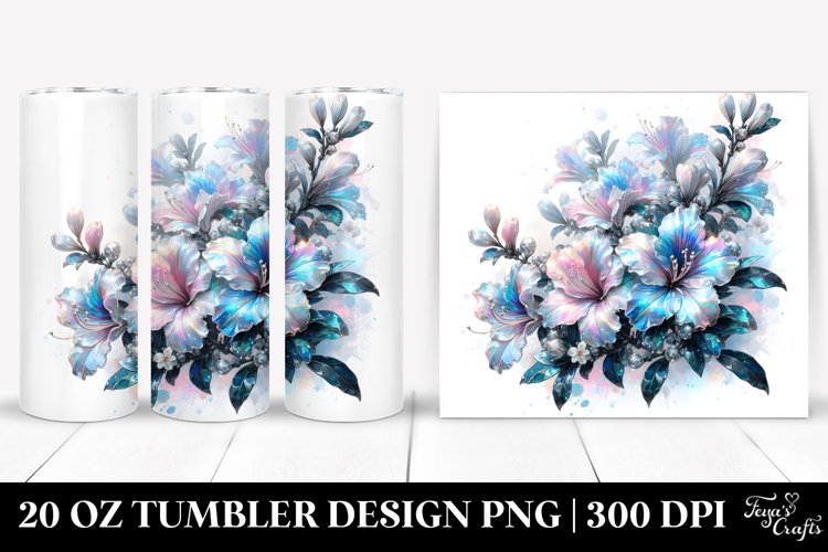 Shiny Azalea with Watercolor Splash | 20 Oz Tumbler example image 1