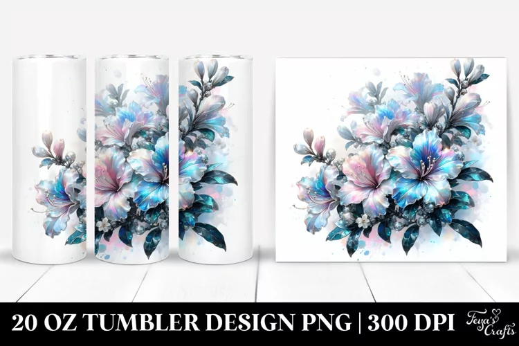 Shiny Azalea with Watercolor Splash | 20 Oz Tumbler