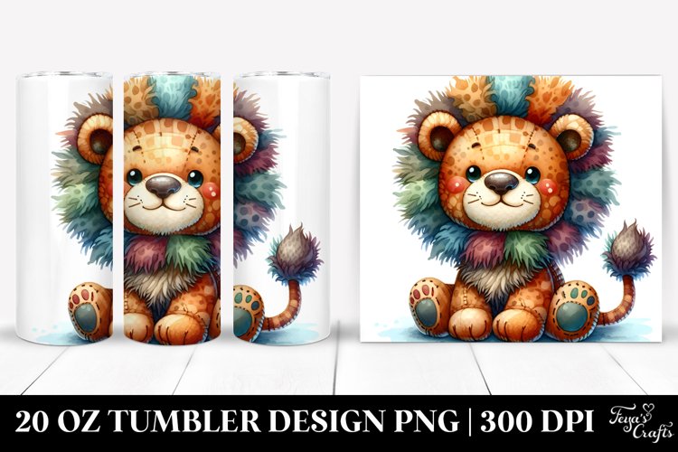 Vibrant Plush Lion | 20 Oz Tumbler example image 1