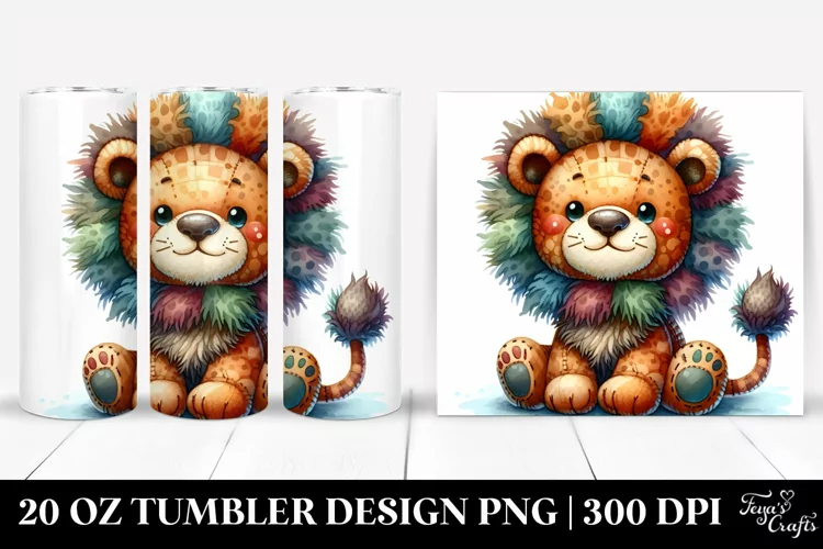 Vibrant Plush Lion | 20 Oz Tumbler