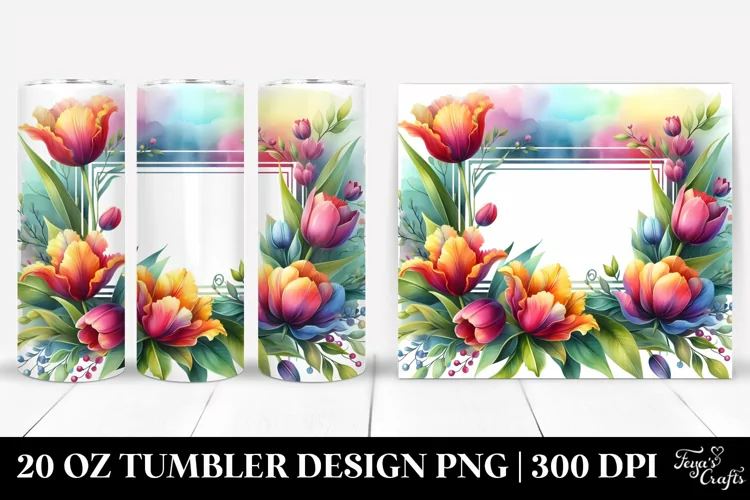 Colorful Tulip Design | 20 Oz Tumbler