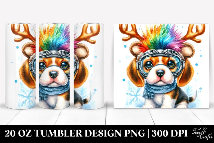 Expressive Beagle with Crazy Haircut 20 Oz Tumbler example image 1