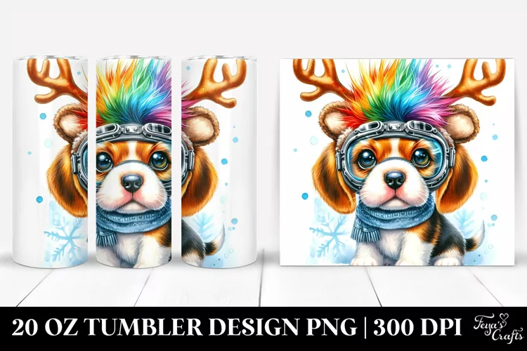 Expressive Beagle with Crazy Haircut 20 Oz Tumbler