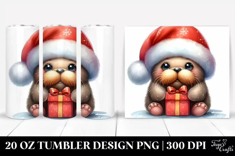 Expressive Walrus with Winter Outfit 20 Oz Tumbler
