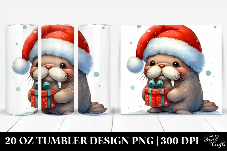 Expressive Walrus with Winter Outfit 20 Oz Tumbler