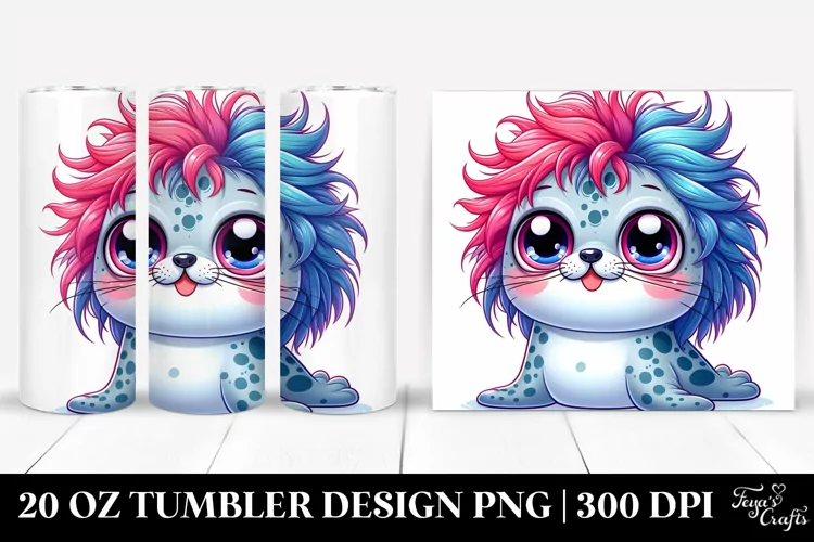 Colorful Crazy Cartoon Seal | 20 Oz Tumbler