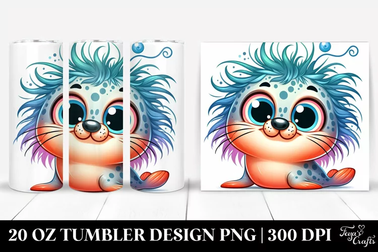 Colorful Crazy Cartoon Seal | 20 Oz Tumbler