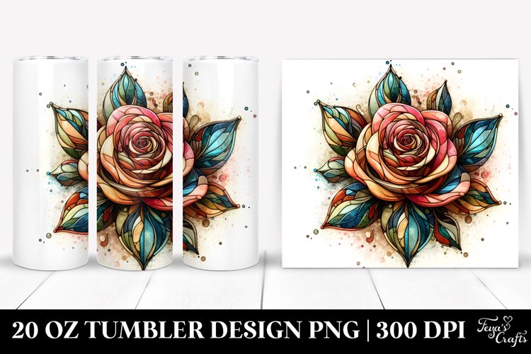 Abstract Wooden Stained Rose | 20 Oz Tumbler example image 1