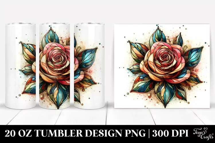 Abstract Wooden Stained Rose | 20 Oz Tumbler