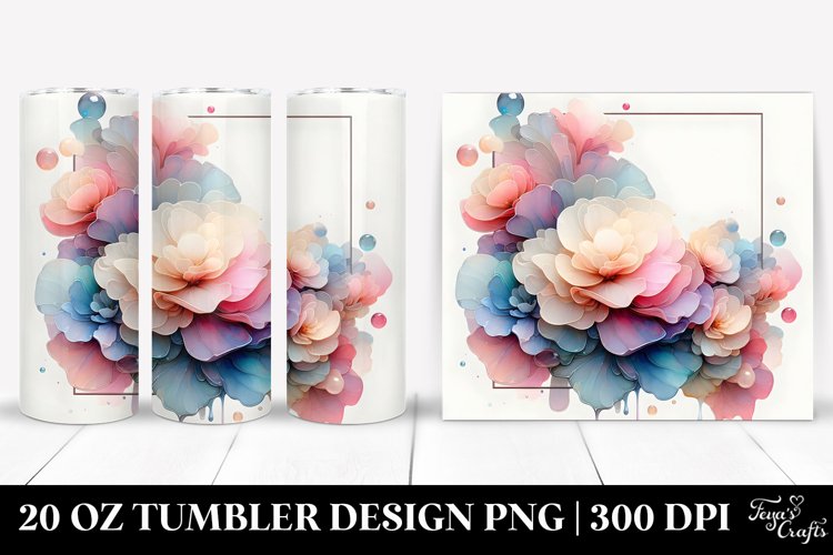 Begonia Watercolor Splash 20 Oz Tumbler