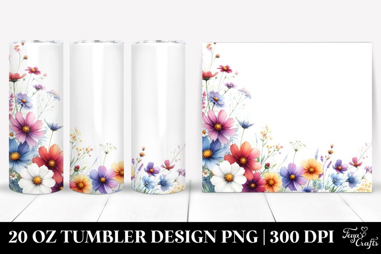 Colorful Wild Flowers | 20 Oz Tumbler example image 1