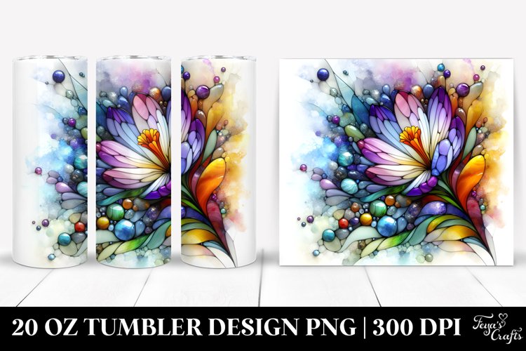20 Oz Tumbler Sublimation | Colorful Crocus | Watercolor