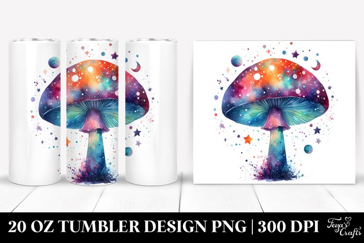 Magical Celestial Astral Mushroom | 20 Oz Tumbler example image 1