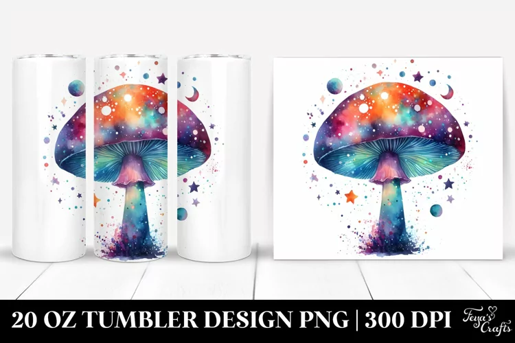 Magical Celestial Astral Mushroom | 20 Oz Tumbler