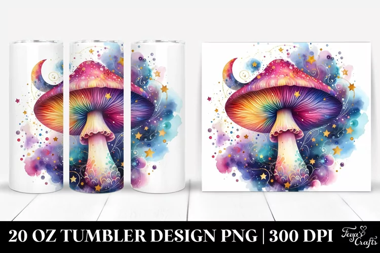 Magical Celestial Astral Mushroom | 20 Oz Tumbler