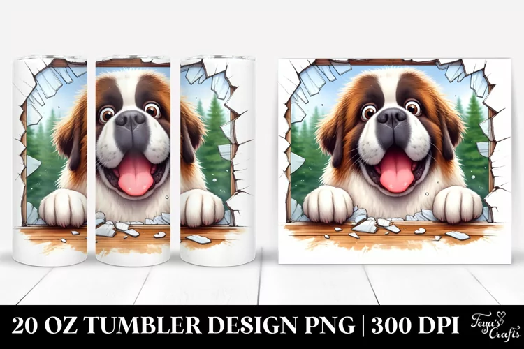 Furry Watercolor Saint Bernard | 20 Oz Tumbler