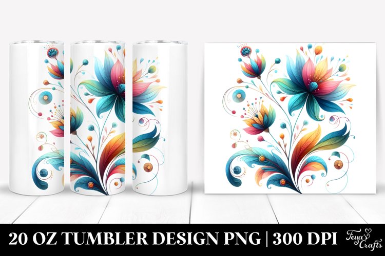 Watercolor Flowers | 20 Oz Tumbler example image 1