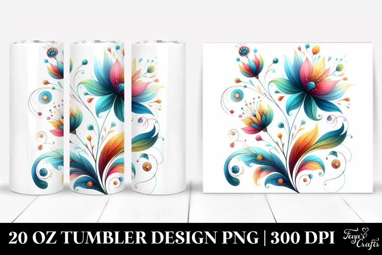 Watercolor Flowers | 20 Oz Tumbler