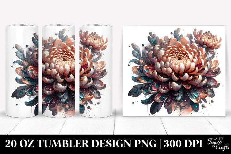 Glossy Chrysanthemum | 20 Oz Tumbler example image 1