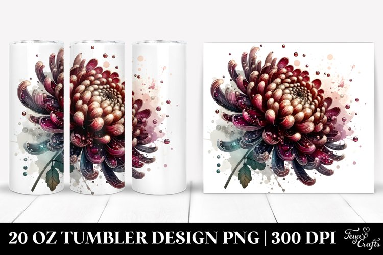 Glossy Chrysanthemum | 20 Oz Tumbler example image 1