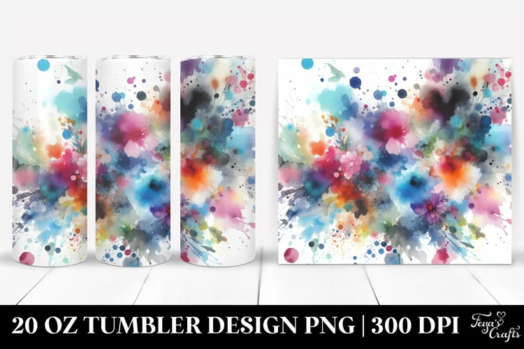 Colorful Watercolor Splash | 20 oz Tumbler