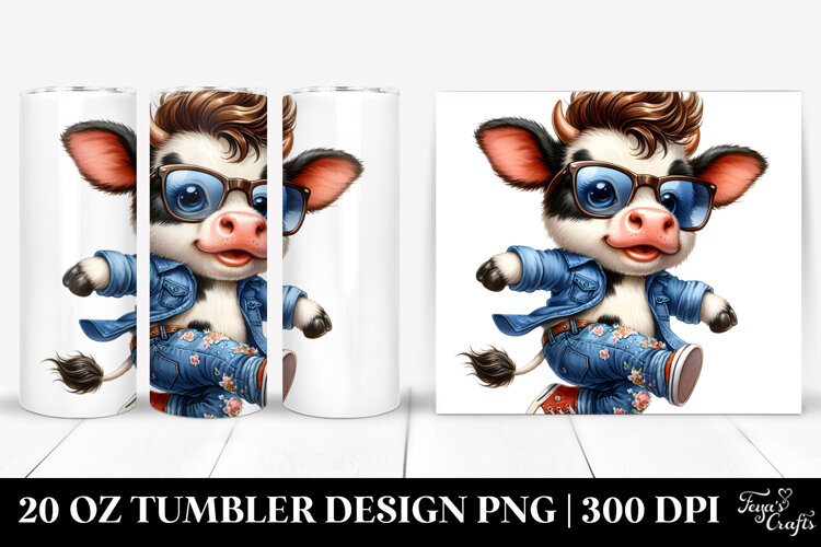 Expressive Baby Cow 20 Oz Tumbler example image 1