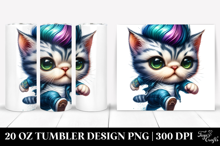 Expressive Baby Cat, Watercolor 20 Oz Tumbler