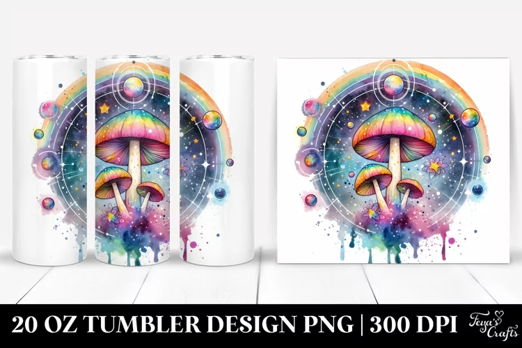 Magical Celestial Astral Mushroom | 20 Oz Tumbler