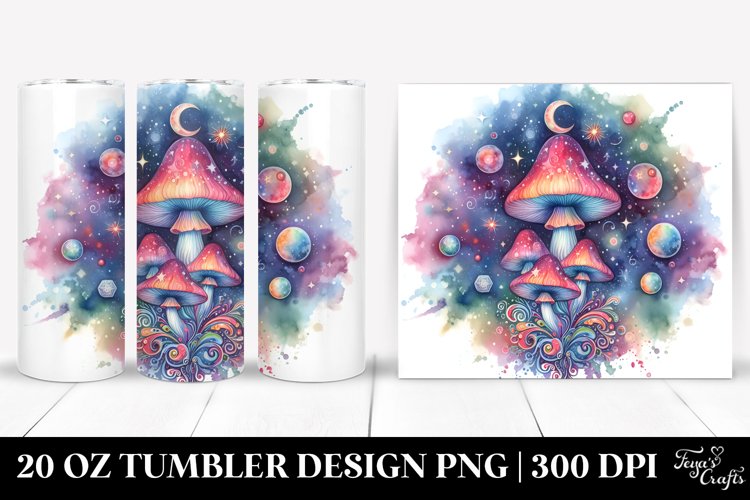 Magical Celestial Astral Mushroom | 20 Oz Tumbler example image 1