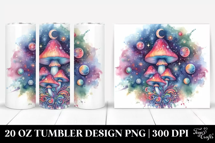 Magical Celestial Astral Mushroom | 20 Oz Tumbler