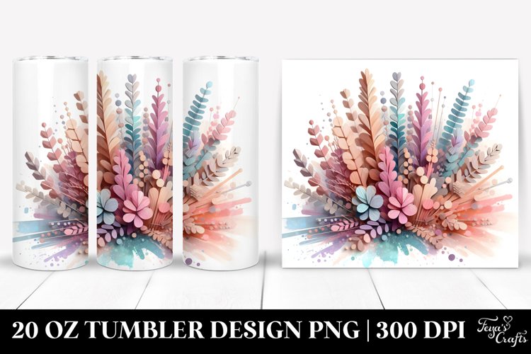 Abstract Pastel Heather Stained 20 Oz Tumbler example image 1
