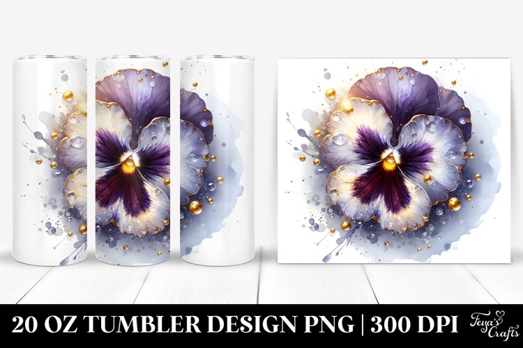 Shiny Pansy | 20 oz Tumbler example image 1