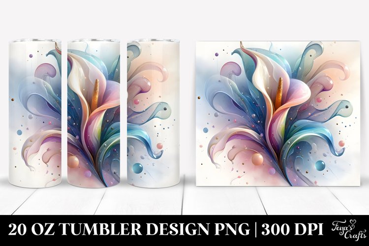 Abstract Pastel Calla Lily Art 20 Oz Tumbler example image 1