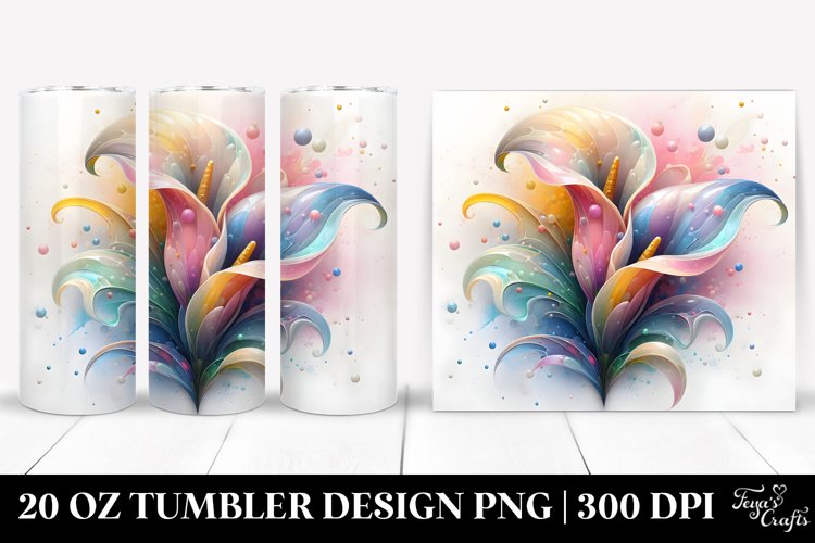 Abstract Pastel Calla Lily Art 20 Oz Tumbler example image 1
