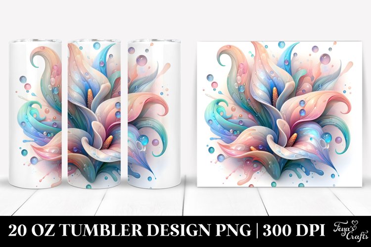 Abstract Pastel Calla Lily Art 20 Oz Tumbler example image 1