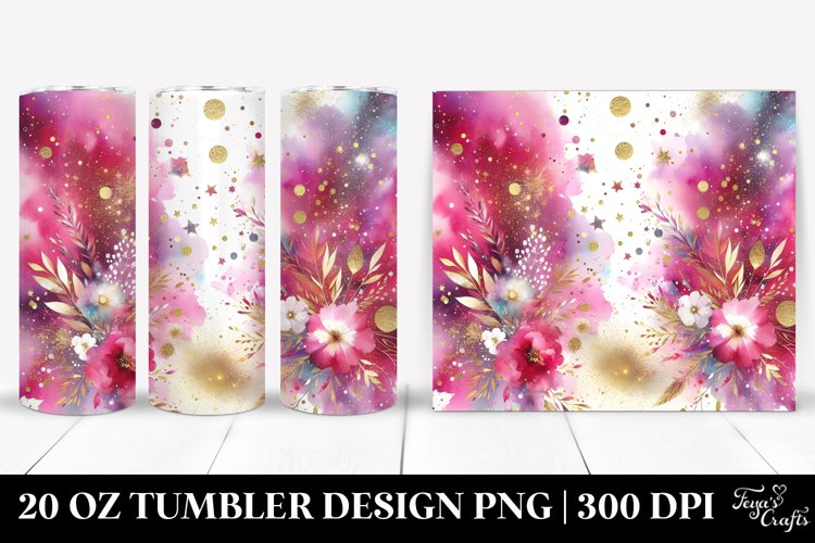 Glittery Magenta Background | 20 oz Tumbler example image 1