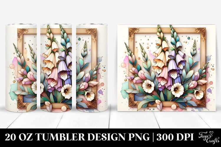 Abstract Pastel Foxglove Stained 20 Oz Tumbler example image 1