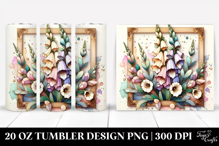 Abstract Pastel Foxglove Stained 20 Oz Tumbler