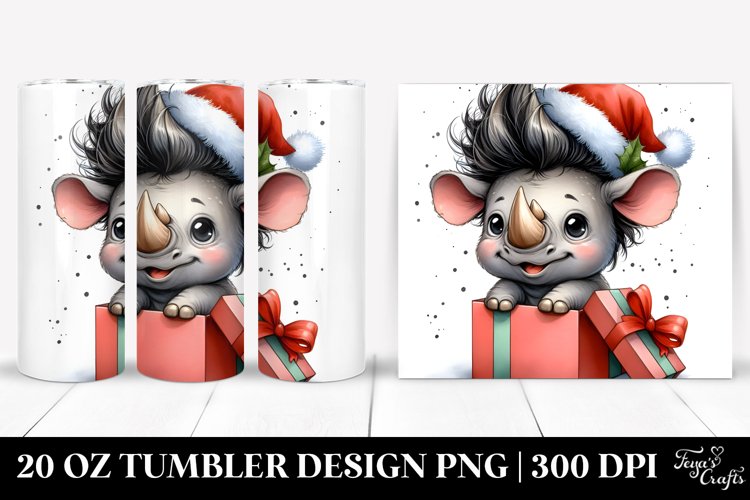 Enthusiastic Rhino, High-Res 20 Oz Tumbler example image 1