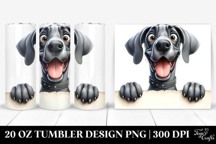 Cute Crazy Watercolor Great Dane | 20 Oz Tumbler example image 1