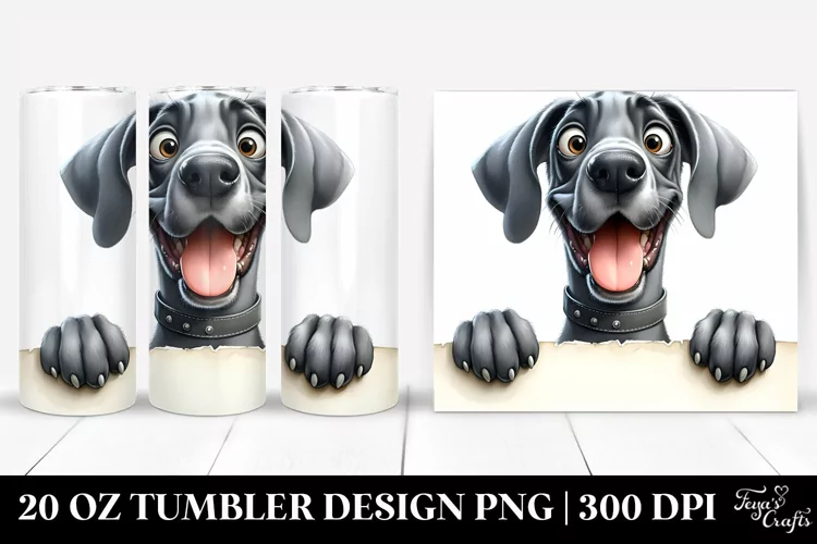 Cute Crazy Watercolor Great Dane | 20 Oz Tumbler