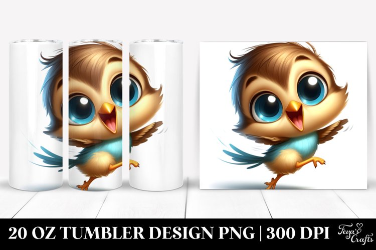 Cute Cartoon Baby Sparrow | 20 Oz Tumbler example image 1