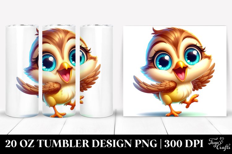 Cute Cartoon Baby Sparrow | 20 Oz Tumbler example image 1