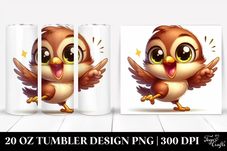 Cute Cartoon Baby Sparrow | 20 Oz Tumbler