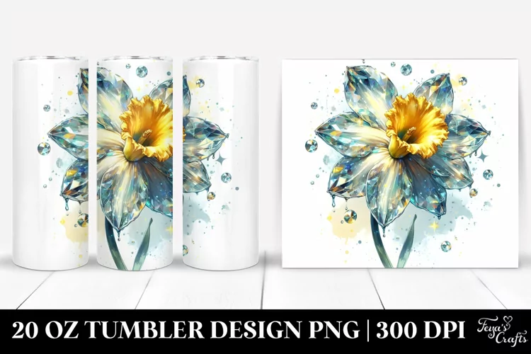 Shiny Narcissus Round Watercolor | 20 Oz Tumbler