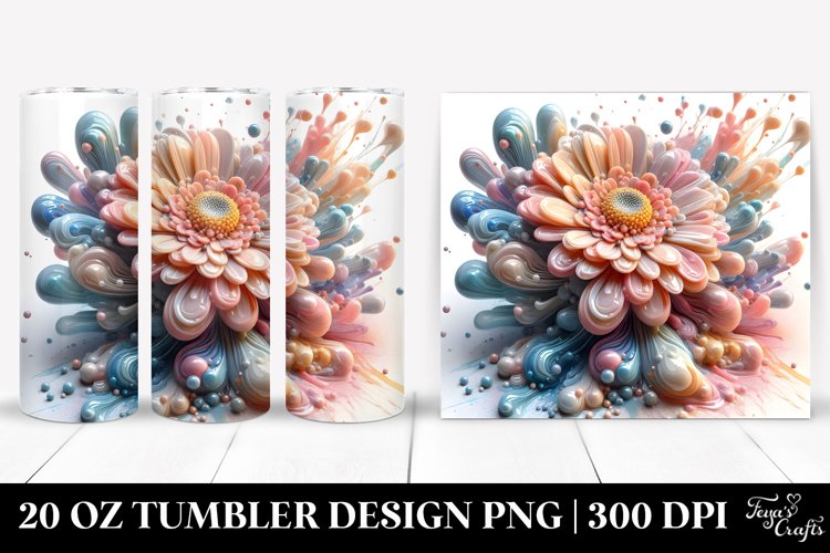 Abstract Pastel Gerbera Art 20 Oz Tumbler example image 1