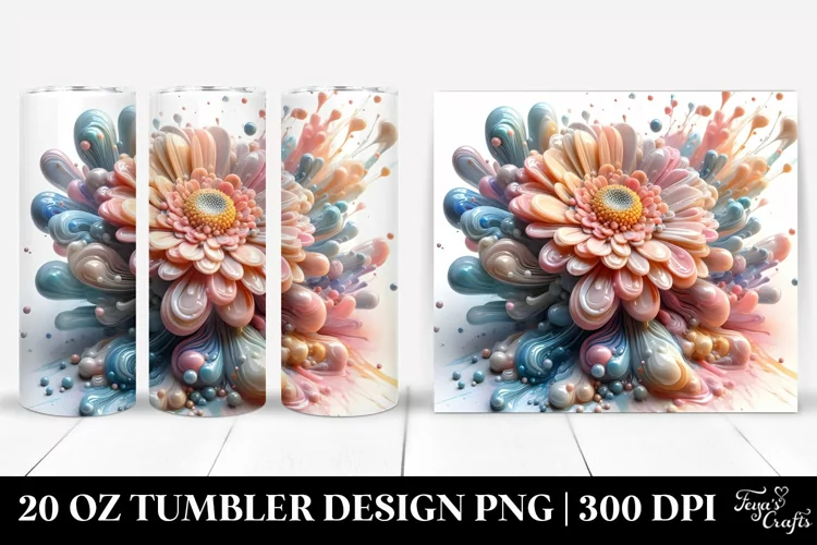 Abstract Pastel Gerbera Art 20 Oz Tumbler